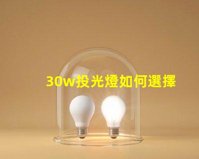 30w投光燈如何選擇適合您需求的高效照明方案