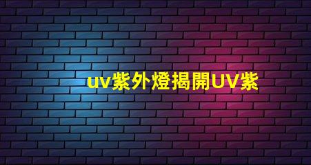 uv紫外燈揭開UV紫外燈的神秘面紗,你準備好了嗎