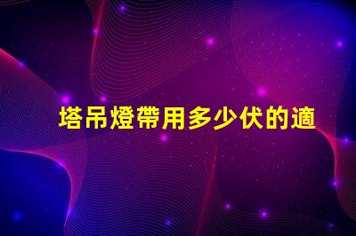塔吊燈帶用多少伏的適合塔吊的電壓選擇指南