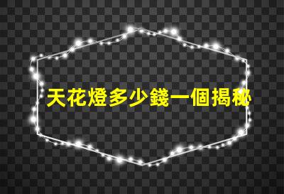 天花燈多少錢一個揭秘天花燈市場價格背后的秘密