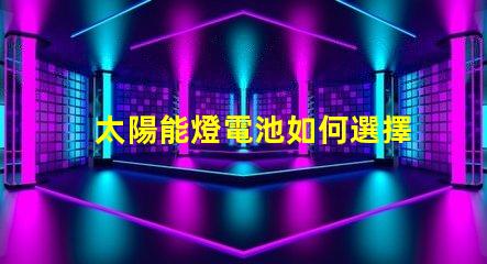 太陽能燈電池如何選擇高效能電池以提升照明效果