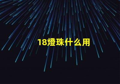 18燈珠什么用