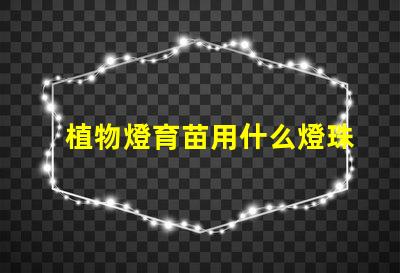 植物燈育苗用什么燈珠