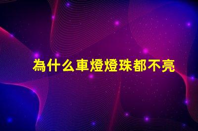 為什么車燈燈珠都不亮