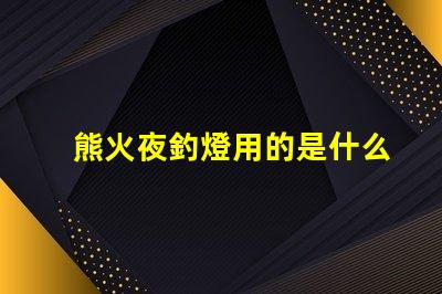熊火夜釣燈用的是什么燈珠