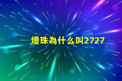 燈珠為什么叫2727燈光